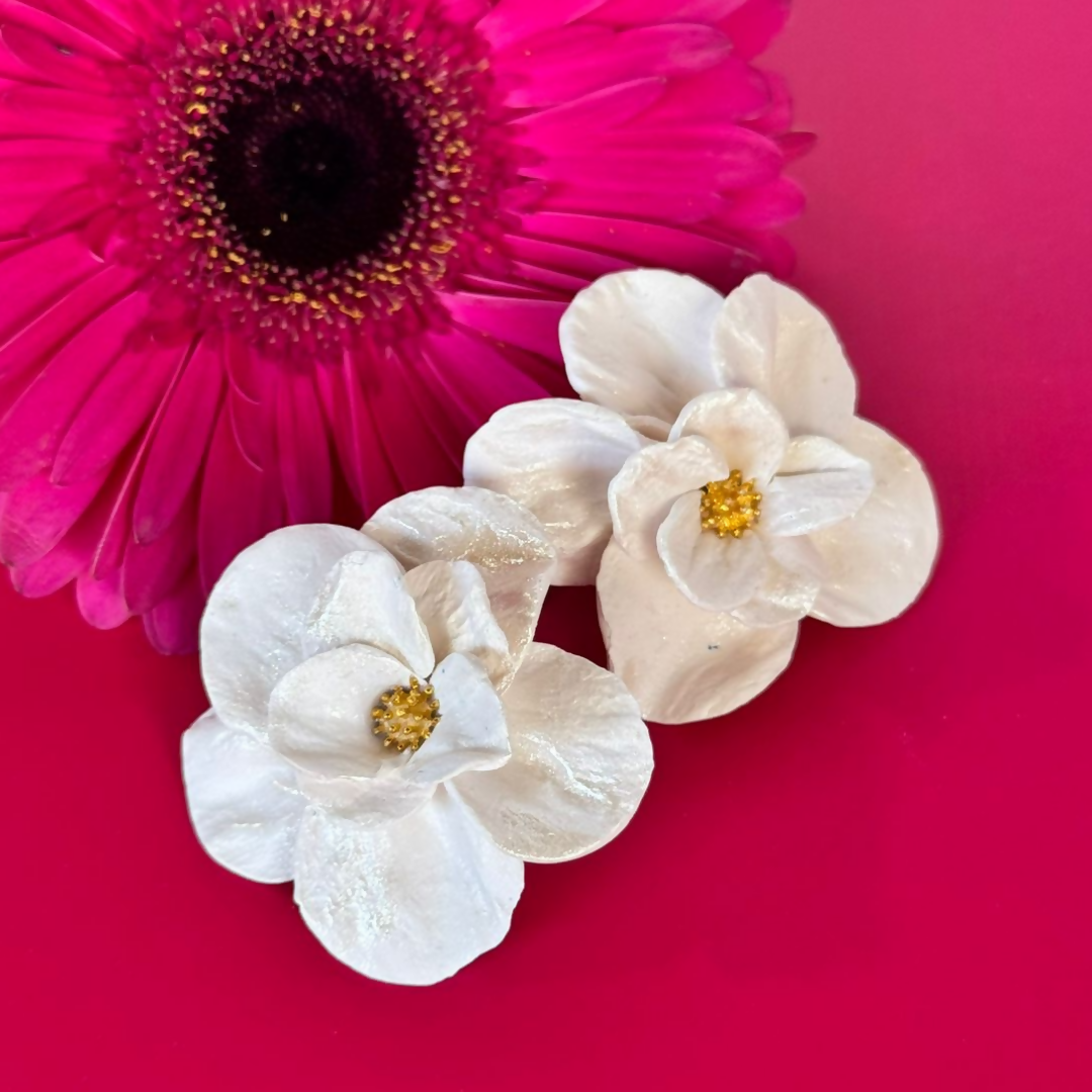 Clay Flowers Earrings Medium