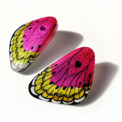 Large Fuchsia Wing Earrings