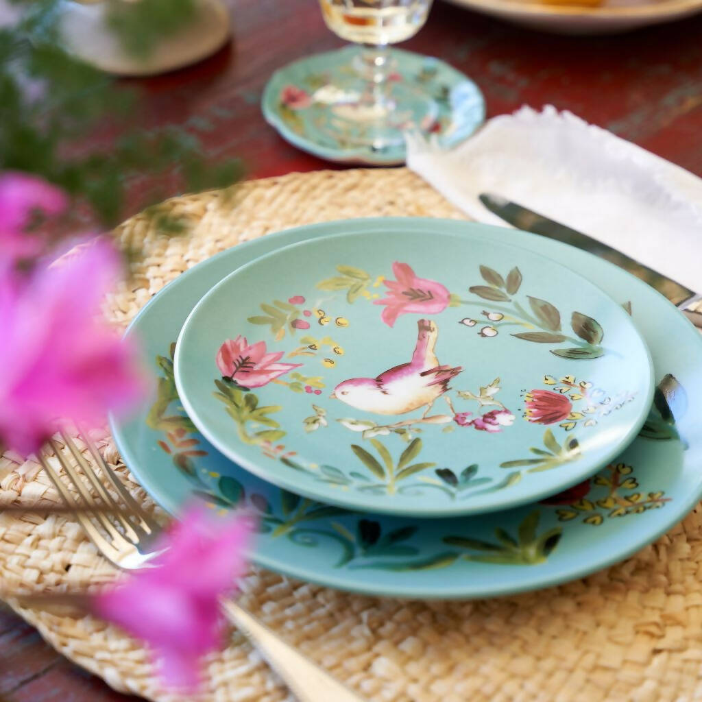 Salad plate Bird Aqua Set