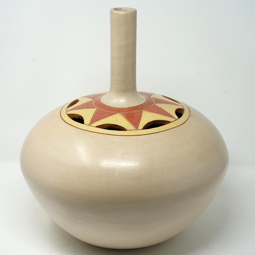 Round Cream Prehispanic Vase