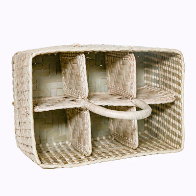 Palm Leaf Basket and Holder for 6