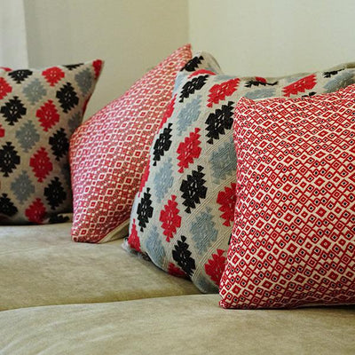 Red Embroidery Pillow for home touches