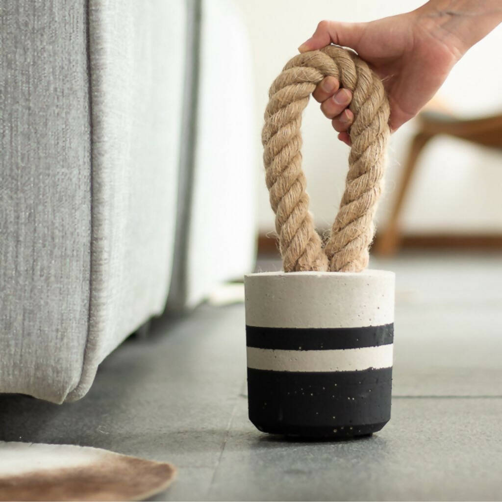 Mini Concrete Doorstop with Black Paint