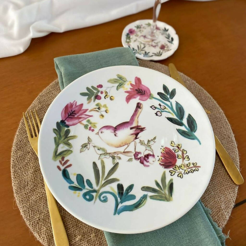 Dinner plate Bird White Set