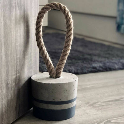 Concrete Doorstop with Black Paint