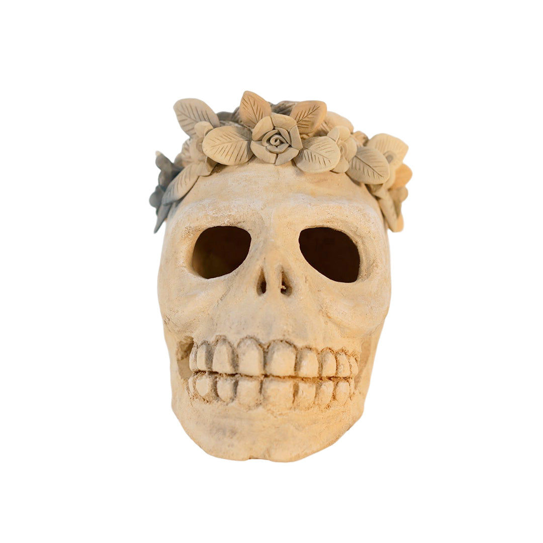 Raw Clay Flowers Calavera Skull