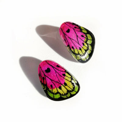 Small Fuchsia Wing Earrings