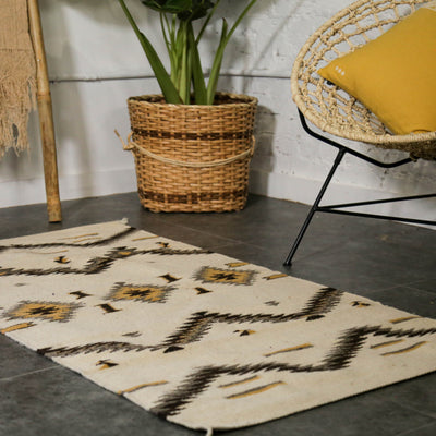 Cream Rhombus Rug